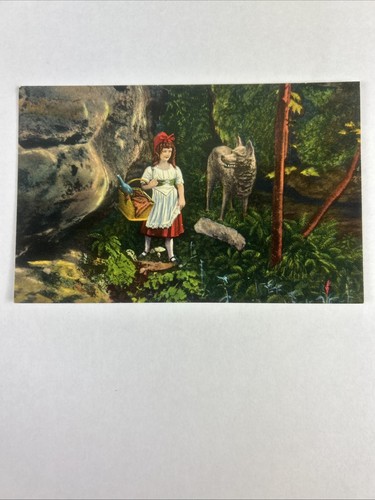 Cappuccetto Rosso cartolina d'epoca Rock City Giardini Georgia - Foto 1 di 2