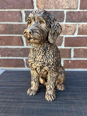 Golden Doodle Statue 3d Printed Hand Painted Weighted Decor