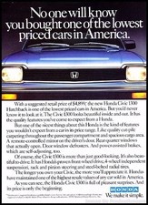 1983 Honda Civic 1300 Vintage Advertisement Print Art Car Ad J272