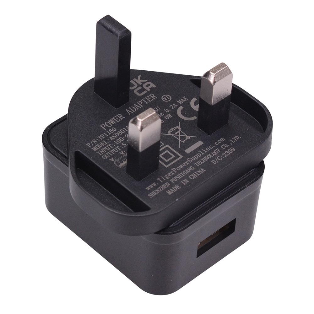 5V 1A USB A Power Supply Black 5W