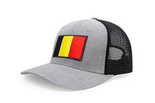 Country Hat, Snapback Trucker Baseball Cap (Belgium, Grey Black)
