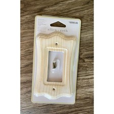 Allen + roth 1-Gang Distressed White Wood Indoor Decorator Wall Plate