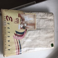 Curtains tab top size 46 x 90 Pair cream