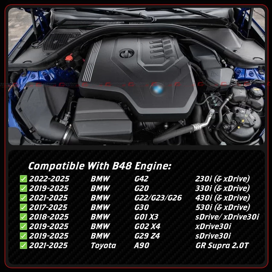 For BMW B48 230i 330i 430i X3 X4 Z4 Full Carbon Fiber Engine Cover Replacement - Image 3 of 4