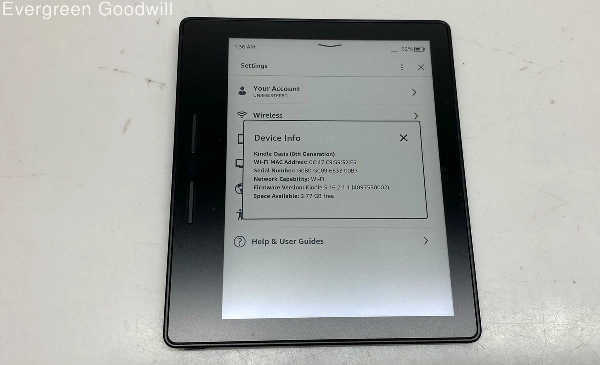 Amazon Kindle Oasis (8th Generation) Wi-Fi eBook Readers for sale