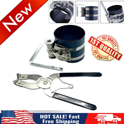 #ad Piston Ring Compressor Professional Piston Install Tool with Wrench and Pliers⭐ $7.61