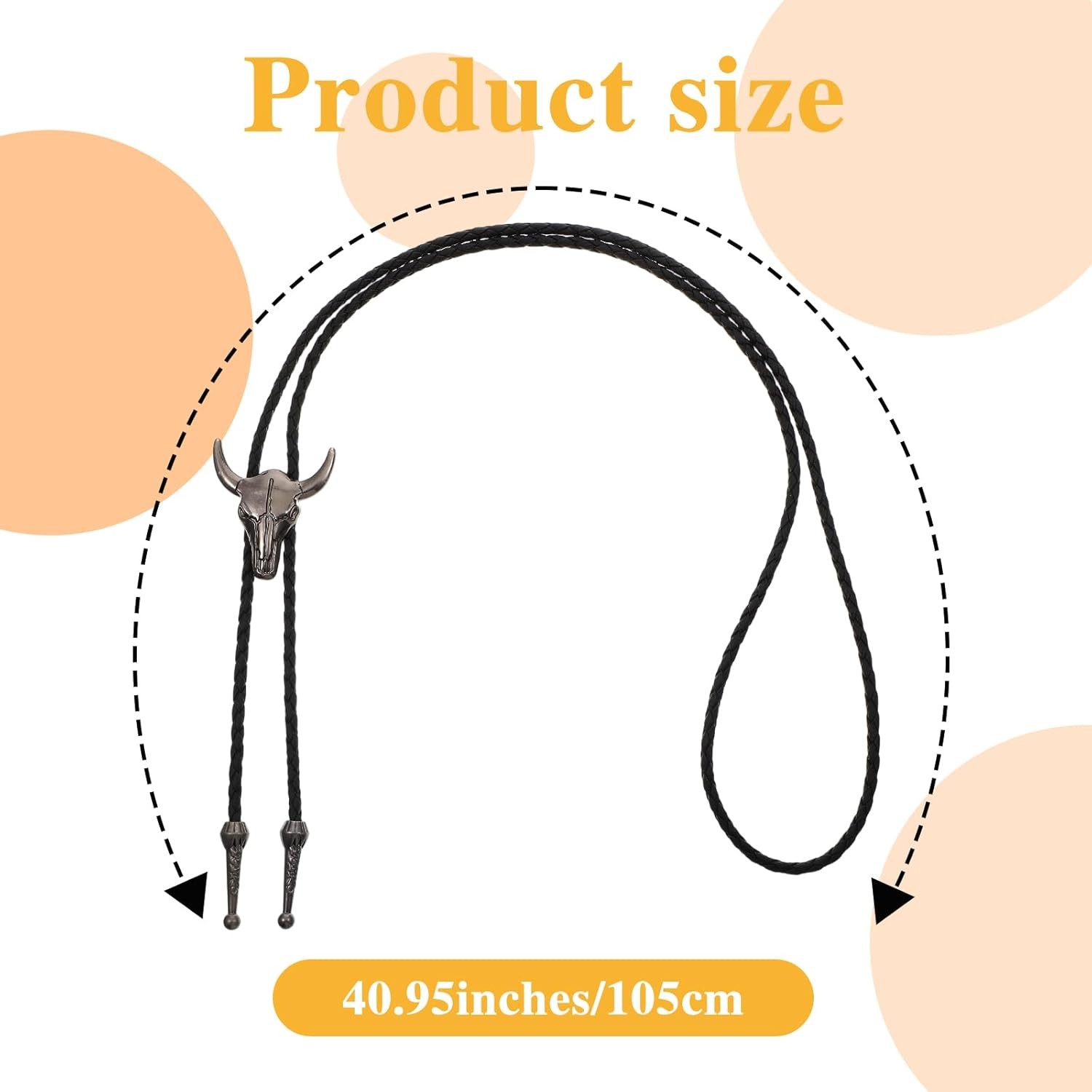 Vintage Western Cowboy Cowgirl Bolo Tie Necktie Texas Longhorn Buffalo Steer Cow