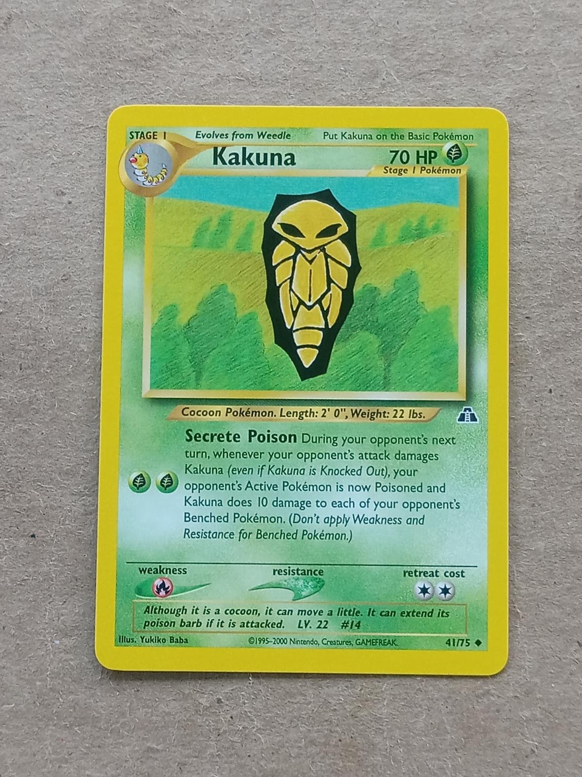 Kakuna 41/75 Uncommon Neo Discovery Pokemon Unlimited Lightly Played