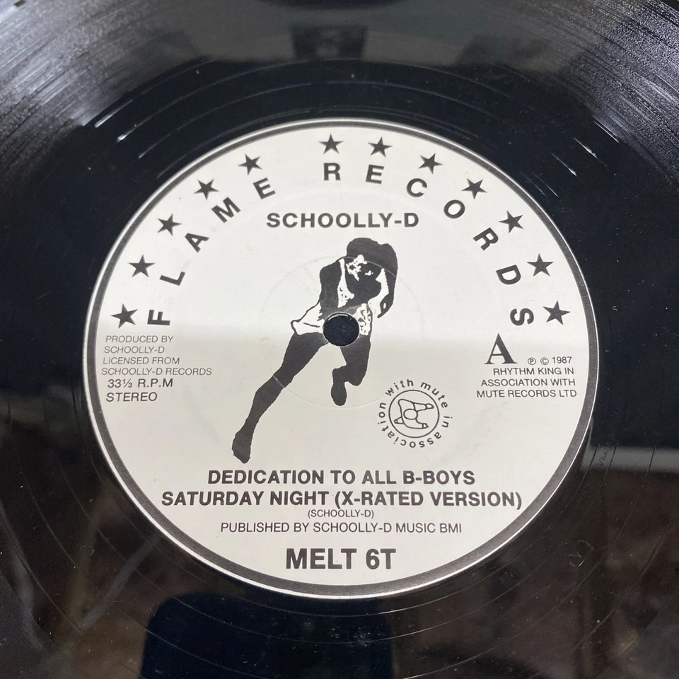 Schoolly D Dedication To All B Boys 5 Track Ep Vinyl Record Mute Rec England VG - Image 3 of 4