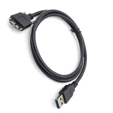 2ft USB 3.0 Male to Micro B Male Industrial Camera Cable With Locking Screws