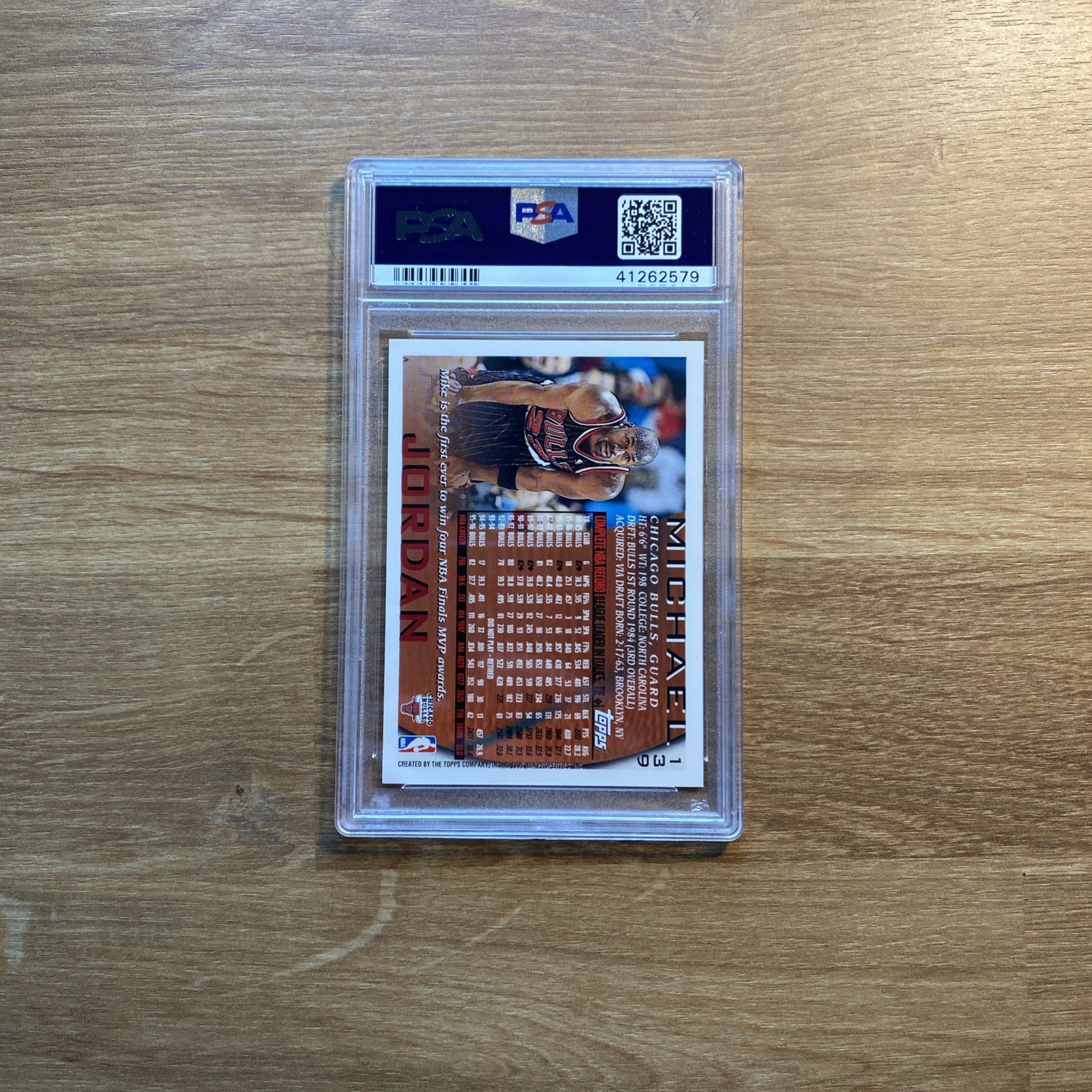 1996 Topps #139 Michael Jordan Chicago Bulls HOF PSA 10 GEM MINT view 2