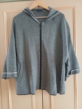 Parfois Grey Women's Cardigan Size M to XL with Hood and 3/4 Length Sleeves