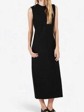 Everlane Womens The Ponte Full Length Black Midi Dress Size M EUC