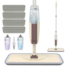 Spray Mop for Floor Cleaning: Wet Mop with 4 Washable Microfiber Pads and 2 R...