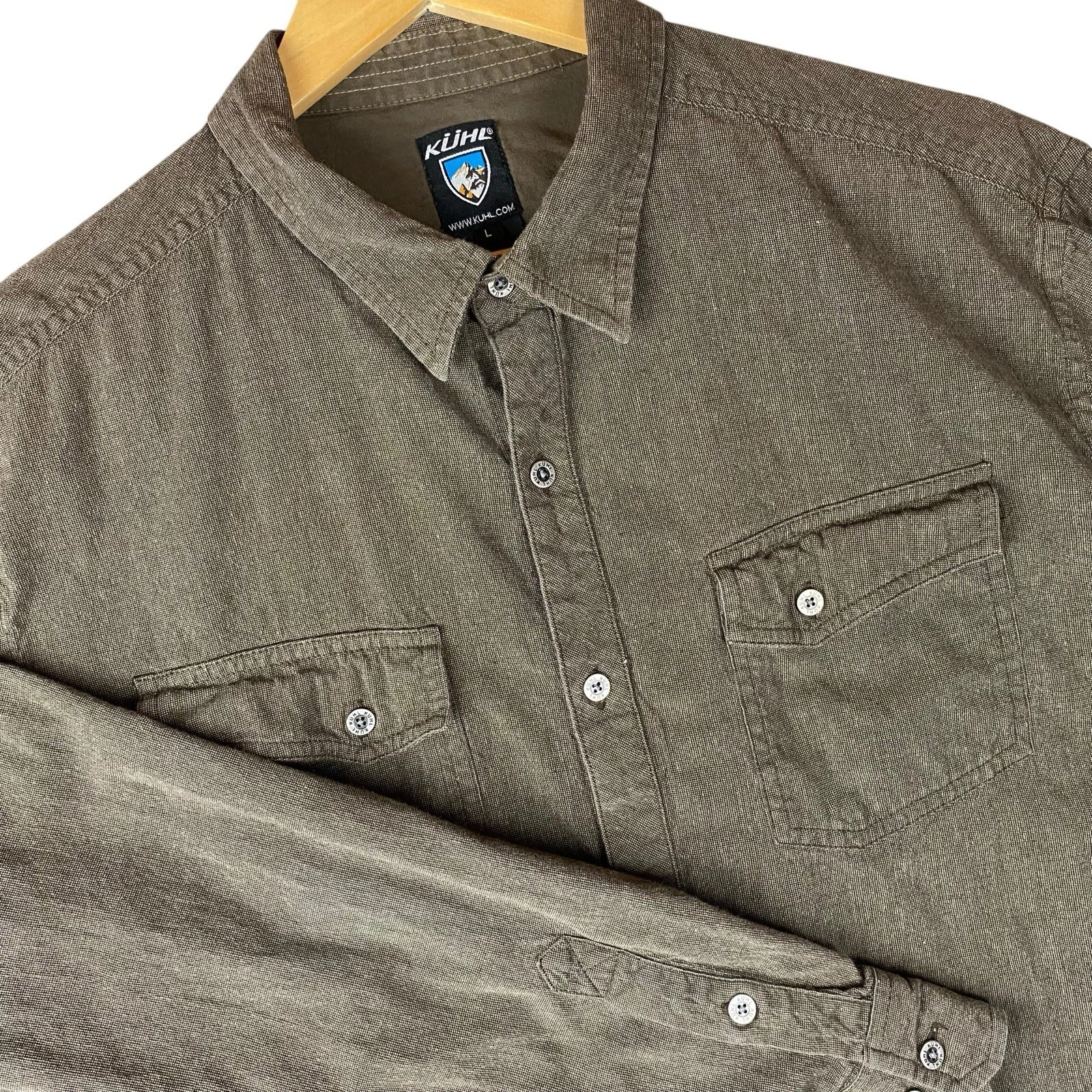 Kuhl Button Up Shirt Mens L Slim Fit Brown 100% Cotton Long Sleeve Outdoor
Opens in a new window or