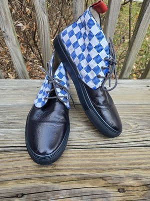 Del Toro Leather Checkered Chukka Boots Men s Size 13 Made In Italy
