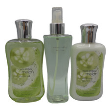 Bath  Body Works Cucumber Melon MIST GEL LOTION 3 Piece Gift Set Refreshing