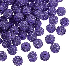 100Pcs 10mm Rhinestone Clay Beads Polymer Cla...