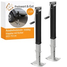 2x Ausdrehstütze klappbar 3500kg Abstellstütze 63,5-112 Stützfuß Anhänger Stahl
