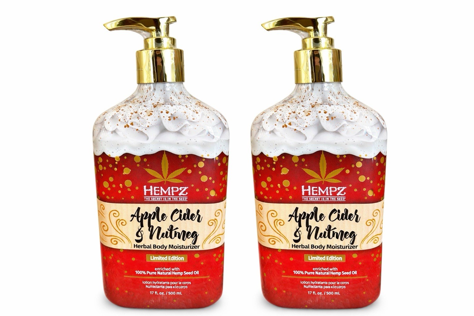 2 X Hempz apple cider nutmeg 1.7 fl oz 500 ml