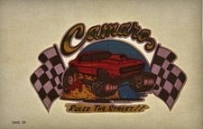Vintage 1976 Chevy Camaro Rules The Street Chevrolet Car Mini Iron On Transfer