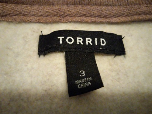 Damengröße 3 Torrid Washed Orchid durchgehender Reißverschluss Fleece gefüttert Anorak Sweatshirt - Bild 5 von 7