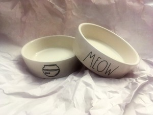 rae dunn meow bowl