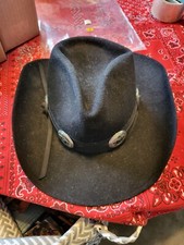 Michael Howard USA DAVID M 100 Percent Wool Made In USA Hat Black conchos