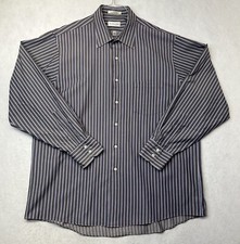 Van Heusen Tall Button Up Shirt Men LongSleeve Size XL 17-17.5 34/35 Black/blue