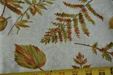 By 1/2 Yd, Rust Brown Green Leaves & Ferns Quilt Fabric/Oakhurst/Signature,N4241