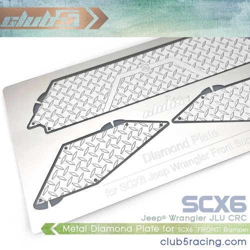 Metal Diamond Plate For SCX6 Jeep JLU Wrangler Stock "FRONT" Bumper - Picture 5 of 5