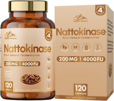 Nattokinase 120 Capsules | 200 MG 4000 FU per Capsule | 100% Natural Vegan Non-G