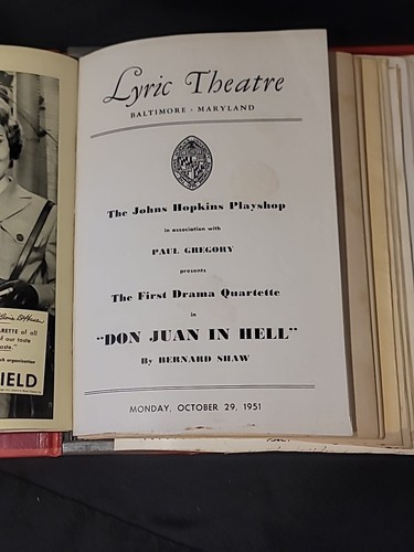Vintage Theater Playbill Collection 1953 in 3" Binder Plays 1950's Advertisement - Picture 6 of 23