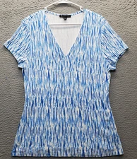 INC International Concepts Shirt Top Womens XXL Multi Geometric Stretch V Neck