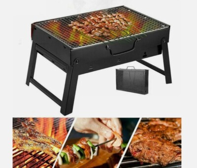 Faltbarer tragbarer BBQ Holzkohlegrill Herd für Camping Garten Picknick 2 Größen
