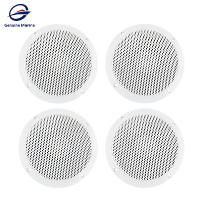 (4) Genuine marine 5.25'' 80 Watt Waterproof Marine Boat Speakers 2-Way White