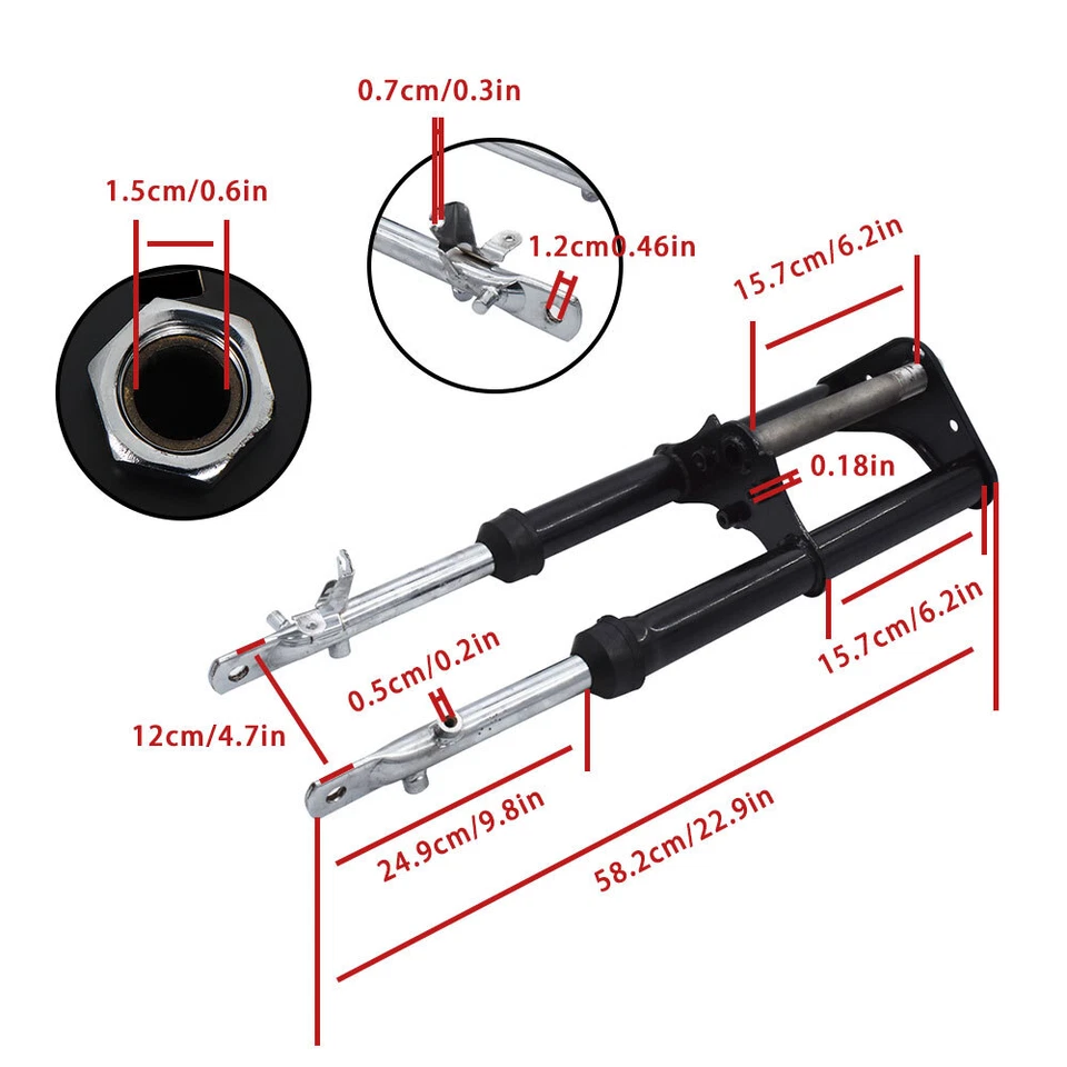 Horquillas delanteras completas negras suspensión amortiguador para Honda CRF50F XR50 2004-2014 Foto 2 de 4