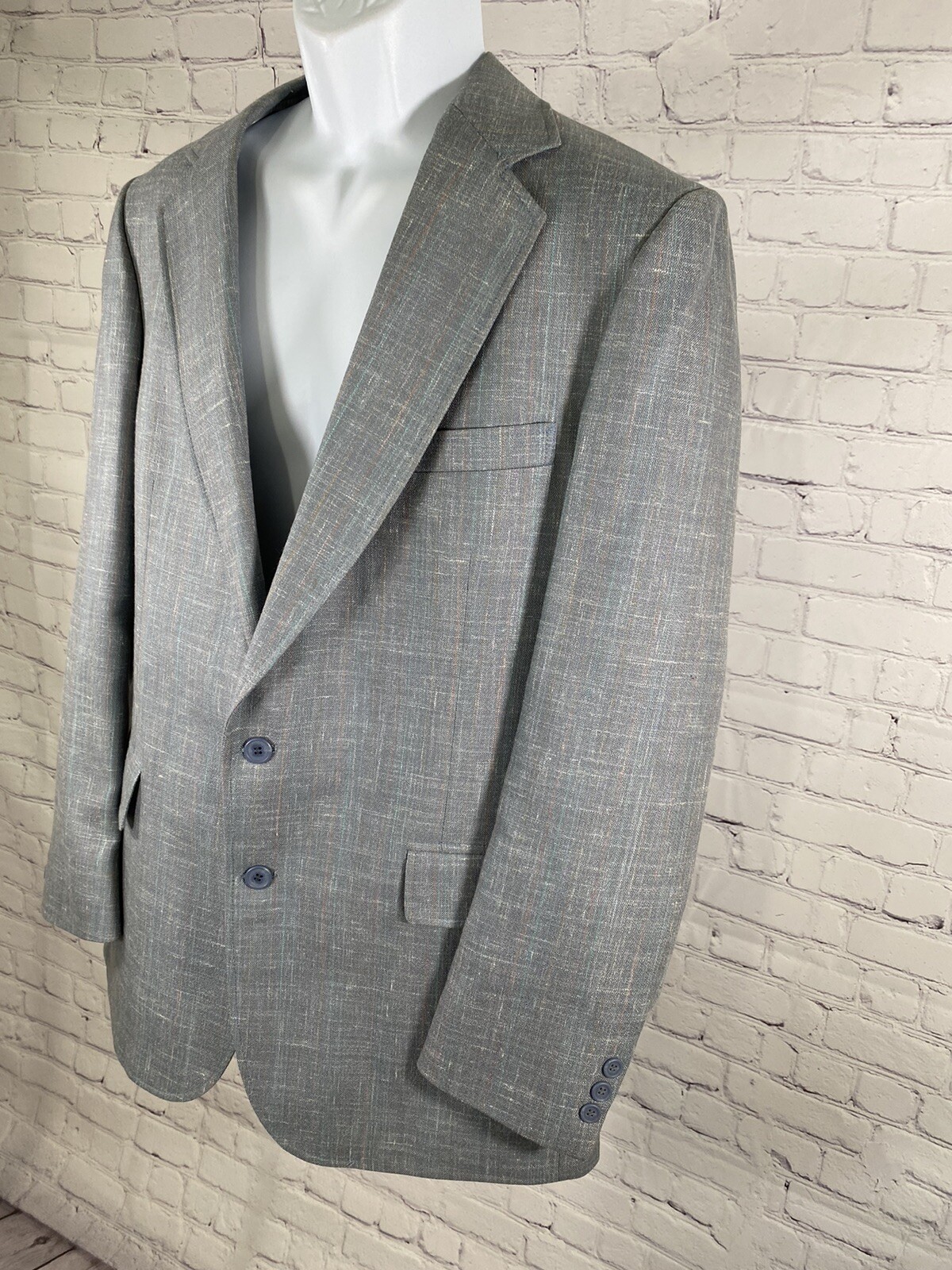 FILA Giacca blazer Adams Row by Richman blu multicolore 2 bottoni made in USA 42 LEGGI