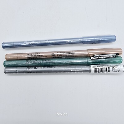 4-Pk NYX Epic Wear Eye Liner Rose Gold, Intense Teal, Chill Blue, Silver Lining