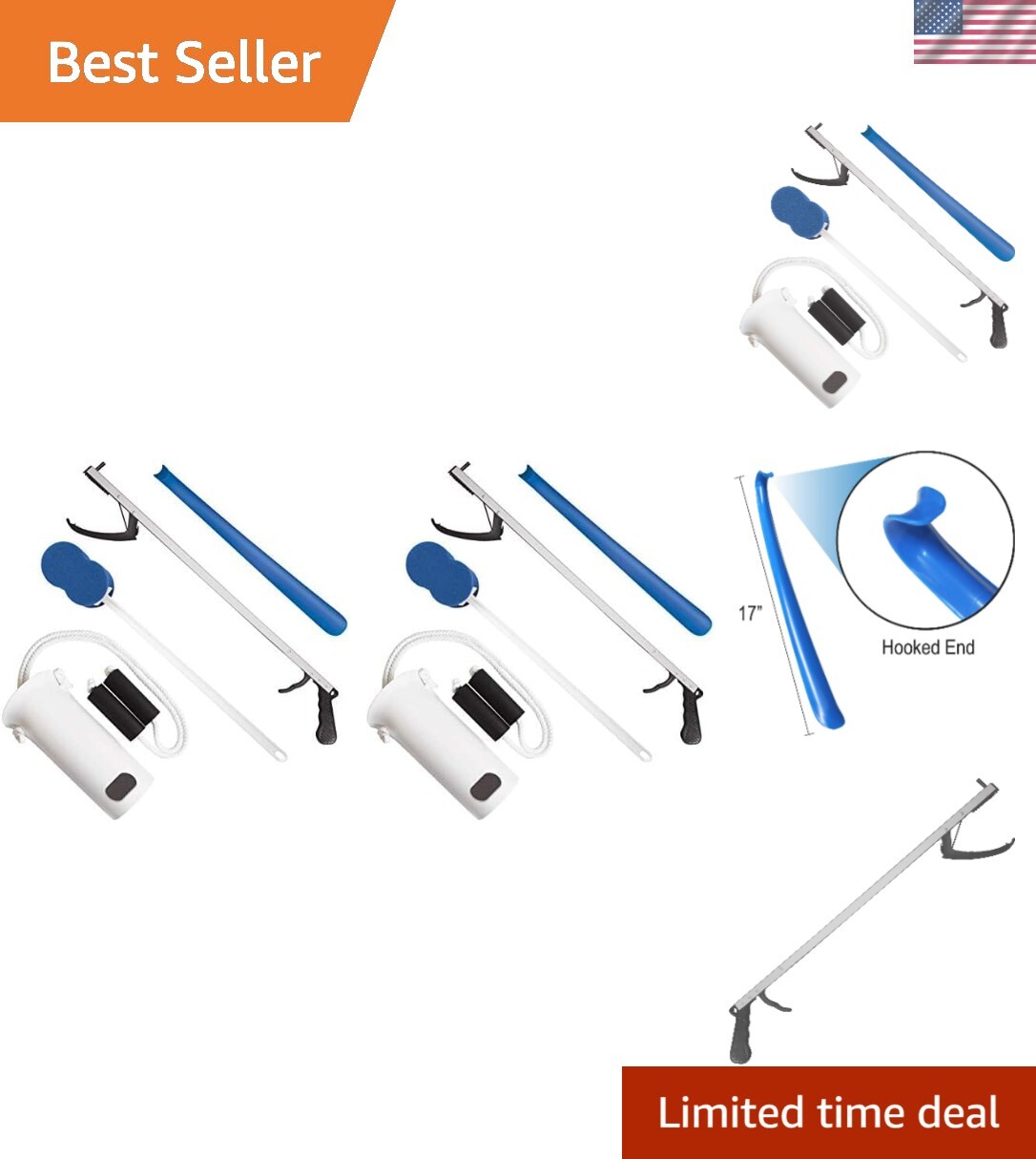 Economy Hip/Knee Replacement Kit, Multicolor, 4 Piece Set Pack of 2