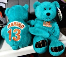Limited Treasures DAN MARINO 13 Green Football Bear 9" bean bag-1998-New-w/tags