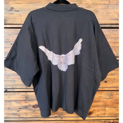 Yeezy X Gap X Balenciaga Crop double layer Dove t-shirt Black Oversize Sz M NEW