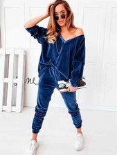 Autumn Velvet Tracksuit Women Sets 2Piece Ladies Sweat Suit Outfits Sweatshirt