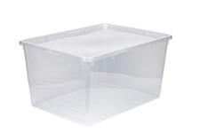 XXL Kunststoffbox Aufbewahrungsbox mit Deckel Box Kiste Truhe 135 L Transparent