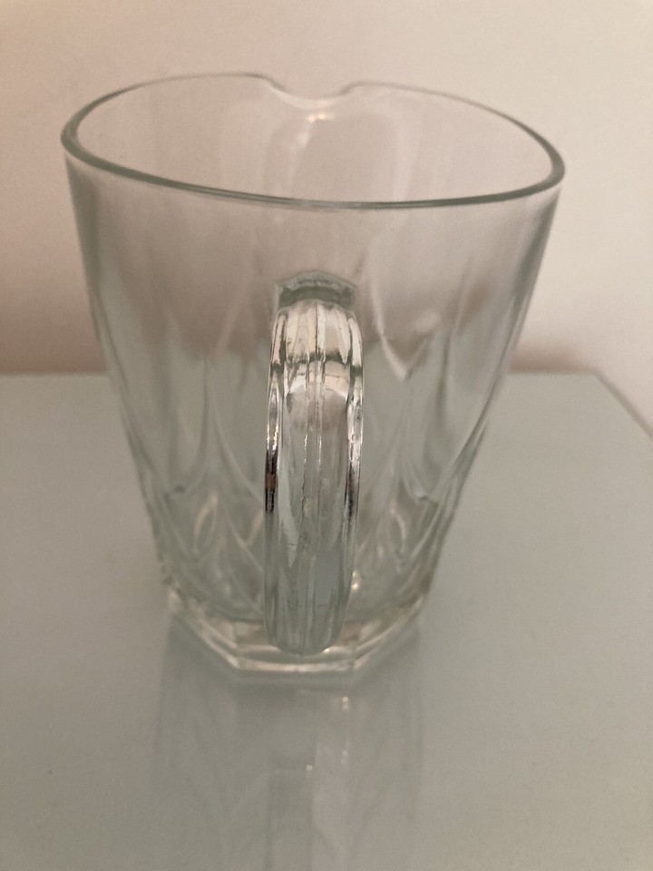 Vintage Clear Pressed Glass Water Jug eBay