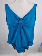 Maxine of Hollywood One Piece Swimsuit Women's Size 11/12 Teal Blue