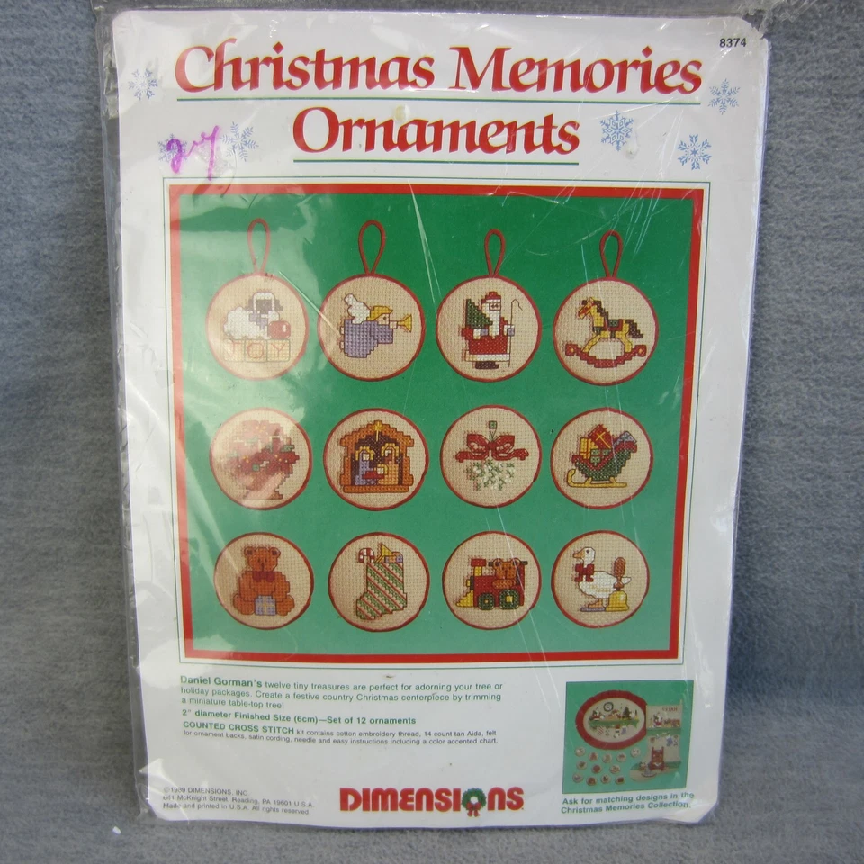 Kit de Adornos de Navidad Vintage Dimensión Memorias Punto de Cruz 8374 Daniel Foto 2 de 4