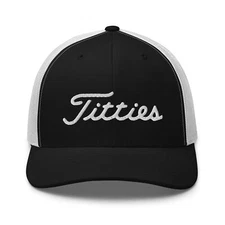 Titties Embroidered Golf Hat, Funny Golf Hat, Golf Player Hat Trucker Cap
