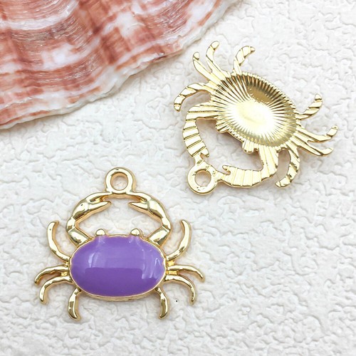 10X Purple Ocean Scallop Shell Conch Starfish Charms Pendants for Jewelry Making - Picture 16 of 18