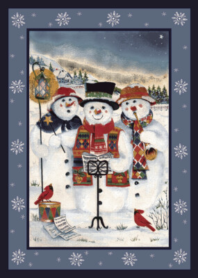 4x6 Milliken Merry Minstrels 00013 Carols Snowmen Area Rug - Approx 3'10''x5'4''